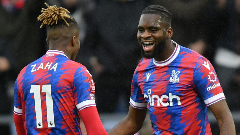 Odsonne Edouard celebrates after giving Crystal Palace the lead against Southampton