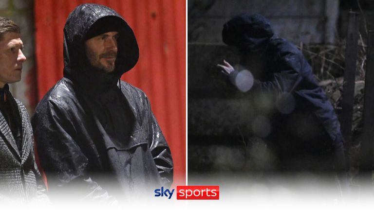 David Beckham was forced to jump a fence to escape the crowds that had recognised him as he went to watch his son, Romeo make his debut for Brentford B.