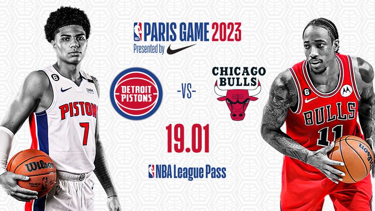 The Detroit Pistons meet the Chicago Bulls in Paris on the 19th January at the Accor Arena.
