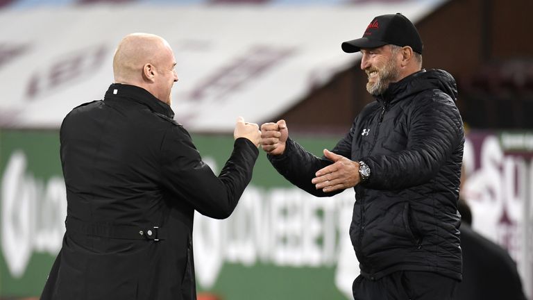 Sean Dyche (left) and Ralph Hasenhuttl are also being considered by Everton
