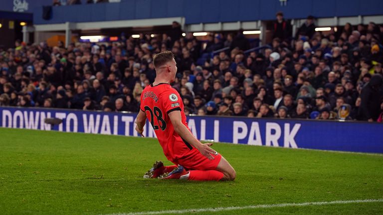 Evan Ferguson scored his second goal in two games for Brighton against Everton