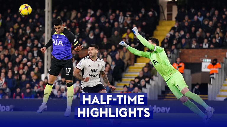 Highlights of the first-half between Fulham and Tottenham in the Premier League.