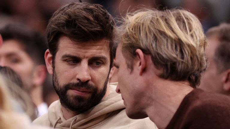 Gerard Pique took in the action in Paris 