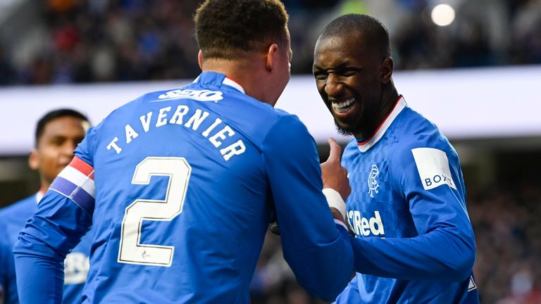 Rangers' Glen Kamara celebrates scoring to make it 2-0