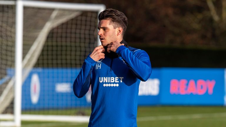 GLASGOW, SCOTLAND - JANAURY 06: Ianis Hagi during a Rangers training session at the Rangers Training Centre, on January 06, 2023, in Glasgow, Scotland.  (Photo by Rob Casey / SNS Group)