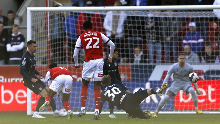 Hakeem Odoffin puts Rotherham ahead in first minute