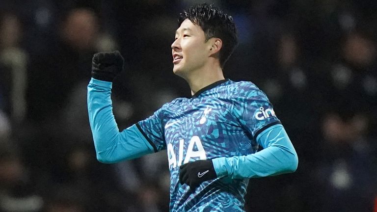 Heung-min Son celebrates his goal