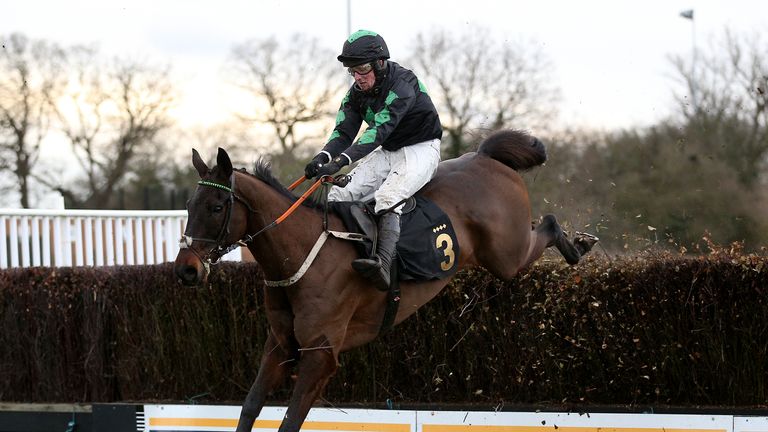 Iwilldoit clears a fence on the way to victory in the Classic Chase