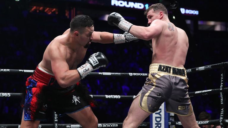 BEN SHALOM...S BOXXER UNLEASHED.21/02/23 MANCHESTER AO ARENA.PIC LAWRENCE LUSTIG/BOXXER.CONCURSO DE PESO PESADO.JOSPEH PARKER v JACK MASSEY