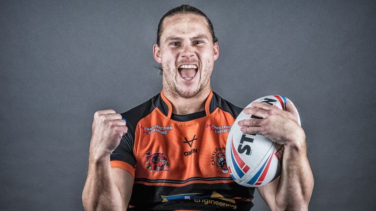 Picture by Allan McKenzie/SWpix.com - 16/12/2022 - Rugby League - Super League - Castleford Tigers Media Day 2023 - The Mend-A-Hose Jungle, Castleford, England - Jacob Miller.