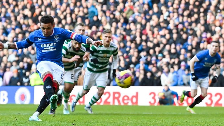 James Tavernier puts Rangers 2-1 up from the penalty spot