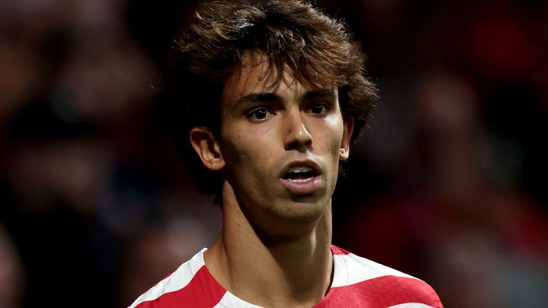 Madrid, Spain: 07.09.2022.- Joao Felix Atletico de Madrid vs Porto Champions League group stage matchday 1 of 6. Held at the Civitas Metropolitano stadium in the Spanish capital. Atletico wins 2-1 goals from Mario Hermoso 90+1_and Antonie Griezmann 90+11_ Porto goal scored by Mateus Uribe 90+6_(P) Photo by: Juan Carlos Rojas/picture-alliance/dpa/AP Images