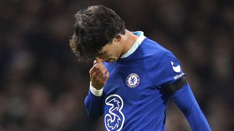 Joao Felix was sent off on his Chelsea debut