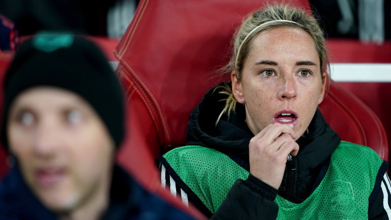 Jordan Nobbs, pictured during Arsenal's UEFA Women's Champions League, Group C match against Juventus last month, has signed for Aston Villa