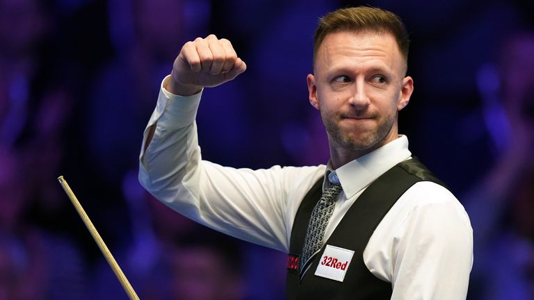 Judd Trump celebrates defeating Ryan Day during day four of the Cazoo Masters at Alexandra Palace, London. Picture date: Wednesday January 11, 2023