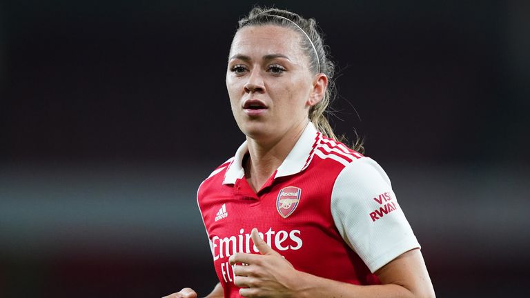 Arsenal's Katie McCabe during the UEFA Women's Champions League Group C match at the Emirates Stadium in London. Shooting date: Thursday, October 27, 2022