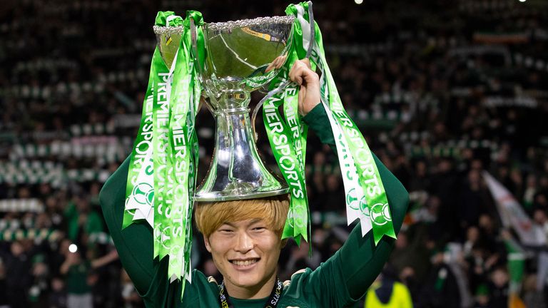 Dua gol Kyogo mengamankan Piala Liga untuk Celtic musim lalu