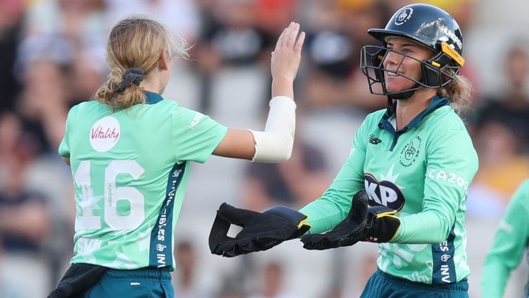 Lauren Winfield-Hill, playing for Oval Invincibles (Getty Images)