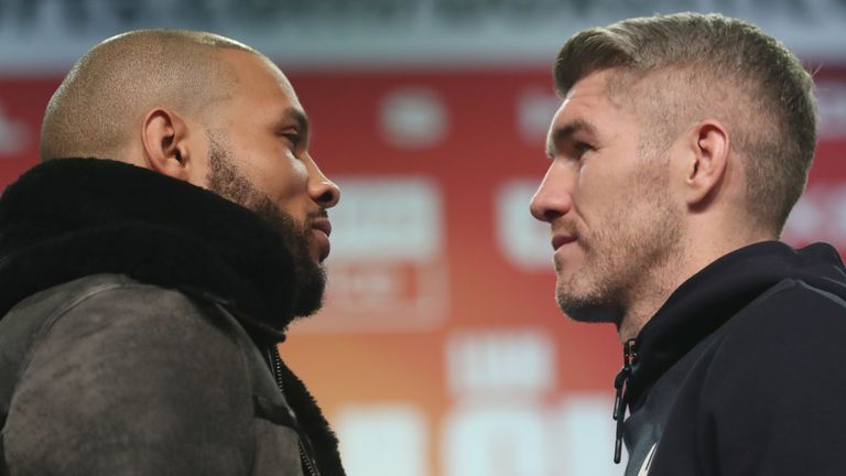 Chris Eubank Jr and Liam Smith face off (Photo: Lawrence Lustig/BOXXER)