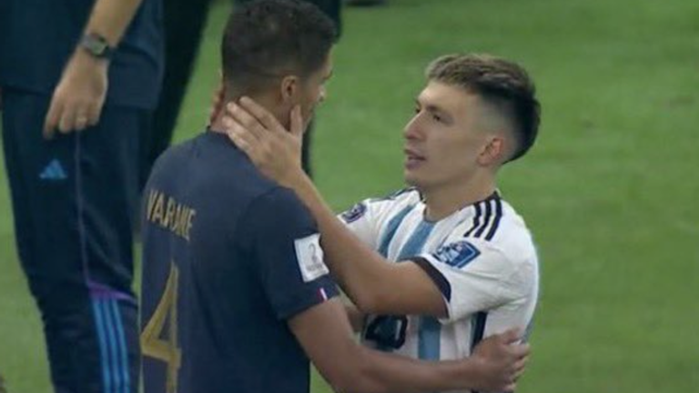 Lisandro Martinez could be seen consoling Raphael Varane after Argentina's World Cup final win