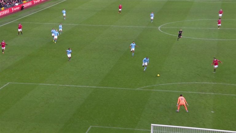 A behind-the-goal view if Rashford was removed