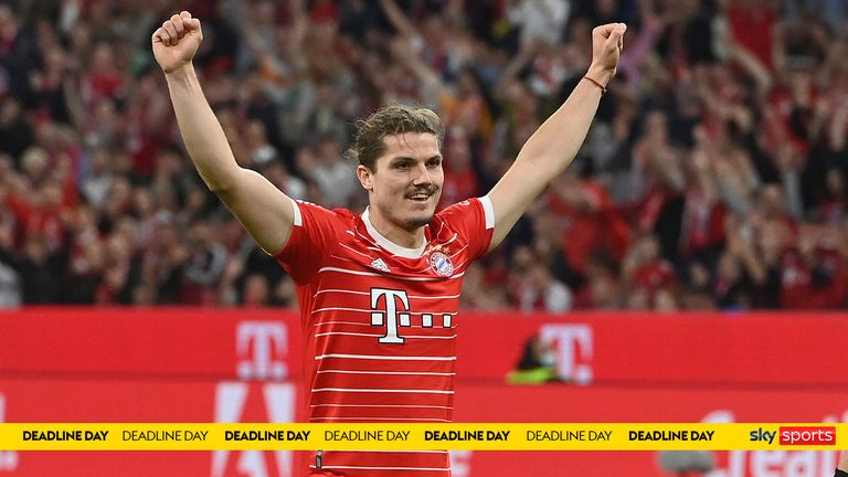 Marcel Sabitzer celebrates for Bayern Munich