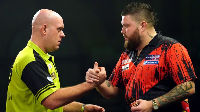Michael van Gerwen and Michael Smith will face off on the Premier League opening night in Belfast