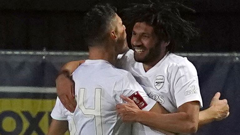 Mohamed Elneny puts Arsenal ahead at Oxford United in the FA Cup third round