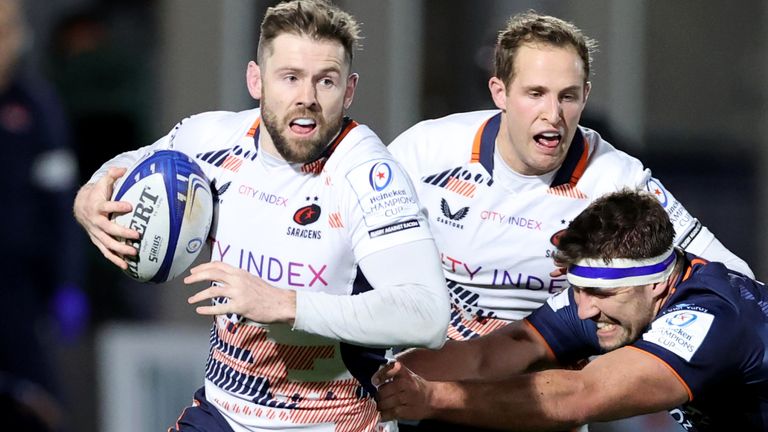 England's Elliot Daly carries the ball for Saracens during their defeat to Edinburgh