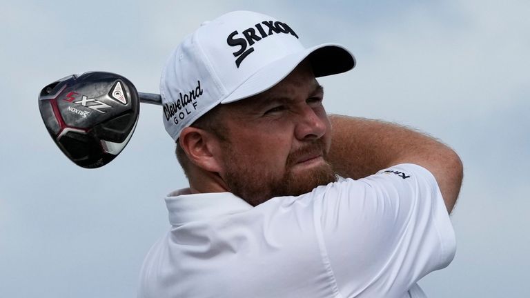 Shane Lowry, of Ireland, watches his shot on the first tee during the first round of the Hero World Challenge PGA Tour at the Albany Golf Club, in New Providence, Bahamas, Thursday, Dec. 1, 2022. (AP Photo/Fernando Llano)