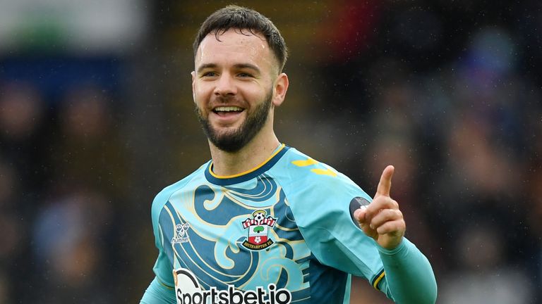 Adam Armstrong celebrates after putting Southampton 2-1 up against Crystal Palace