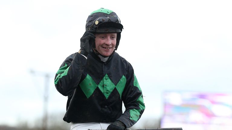 Stan Sheppard smiles as Iwilldoit is led back in after victory in the Classic Chase at Warwick