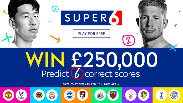 Could you win £250,000 for free with Super 6 this weekend? Entries by 3pm Saturday.