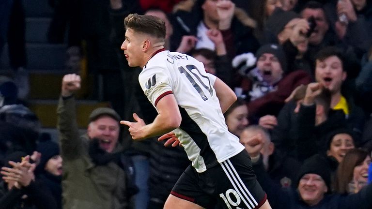 Fulham's Tom Cairney celebrates scoring the equalizer