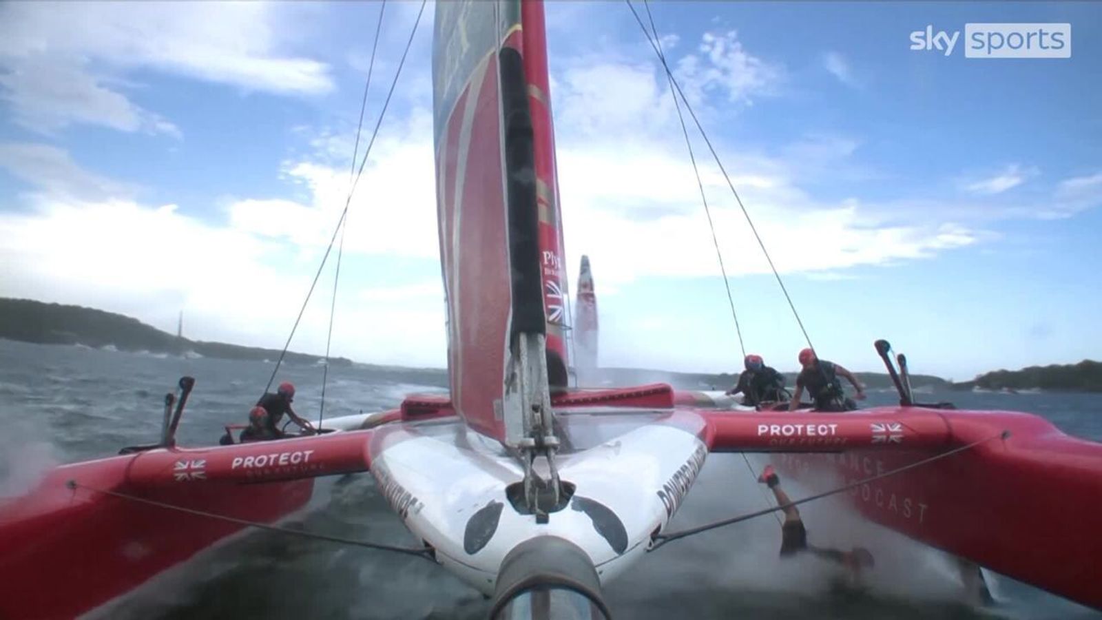 GB's Matt Gotrel escapes unharmed after falling overboard in SailGP