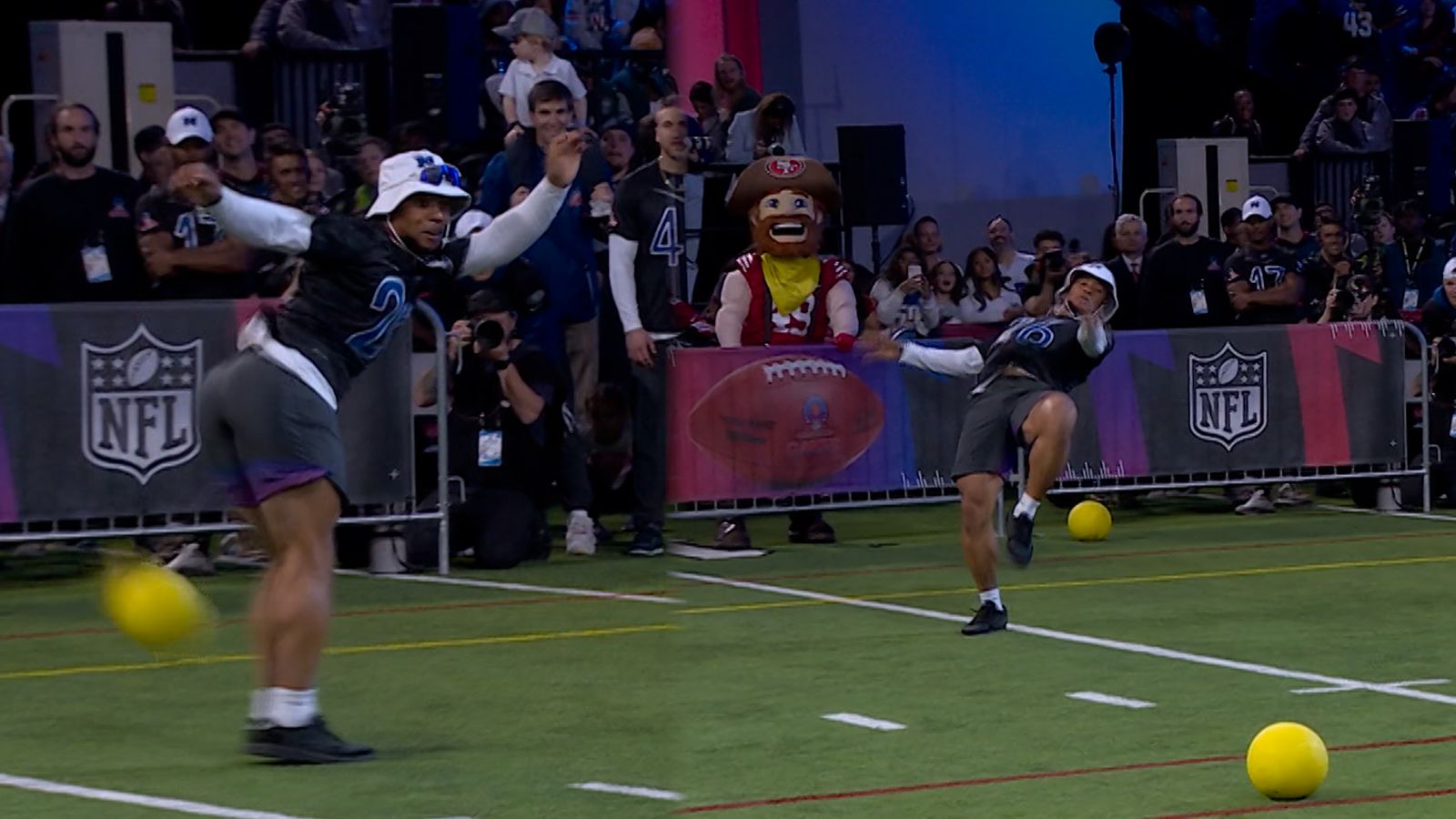 Saquon Barkley shows off Matrixstyle dodgeball moves at Pro Bowl