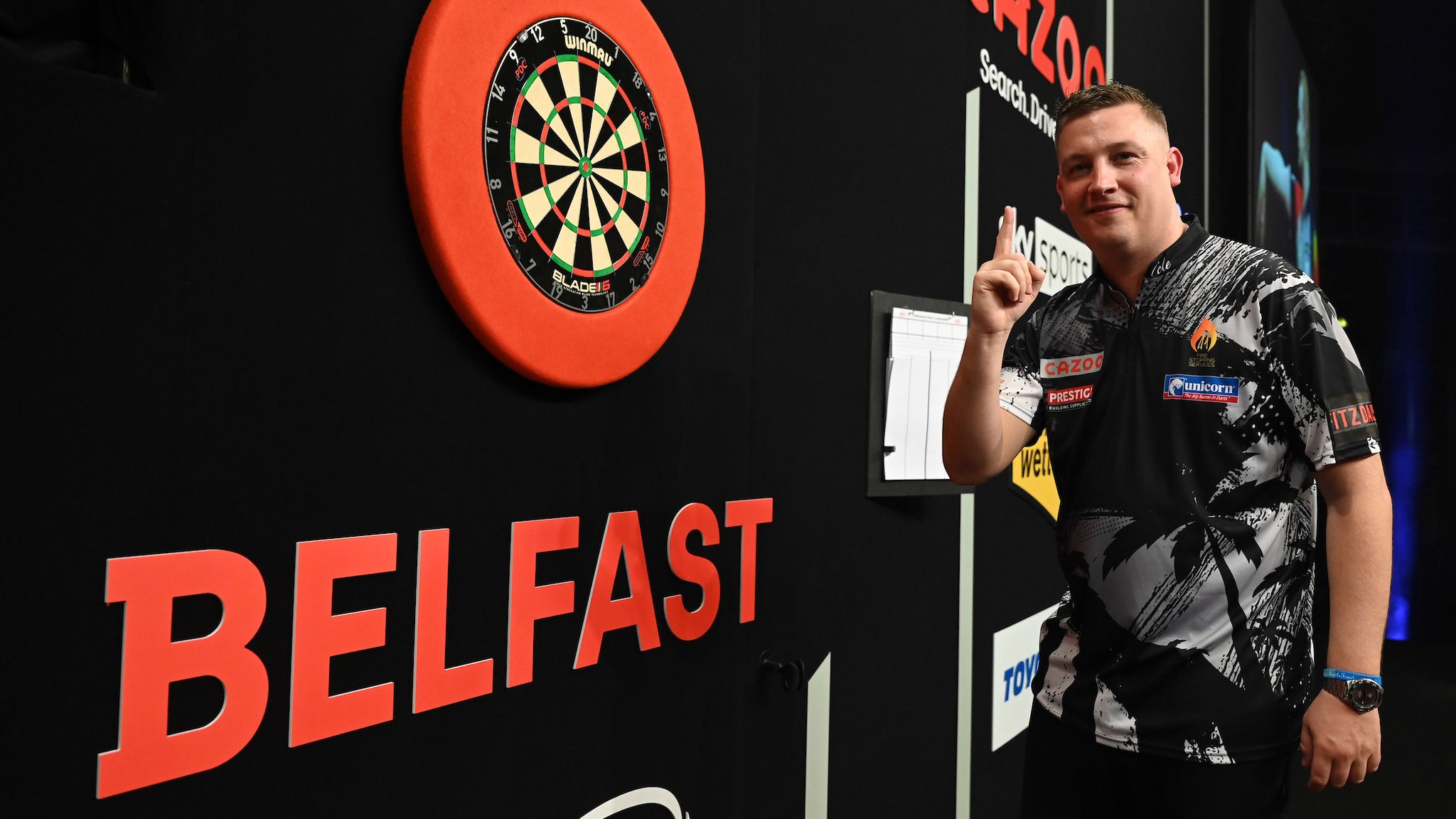 Premier Darts: Chris Dobey is on cloud nine victory in Belfast but he also has Wembley on his mind | Darts News | Sky Sports