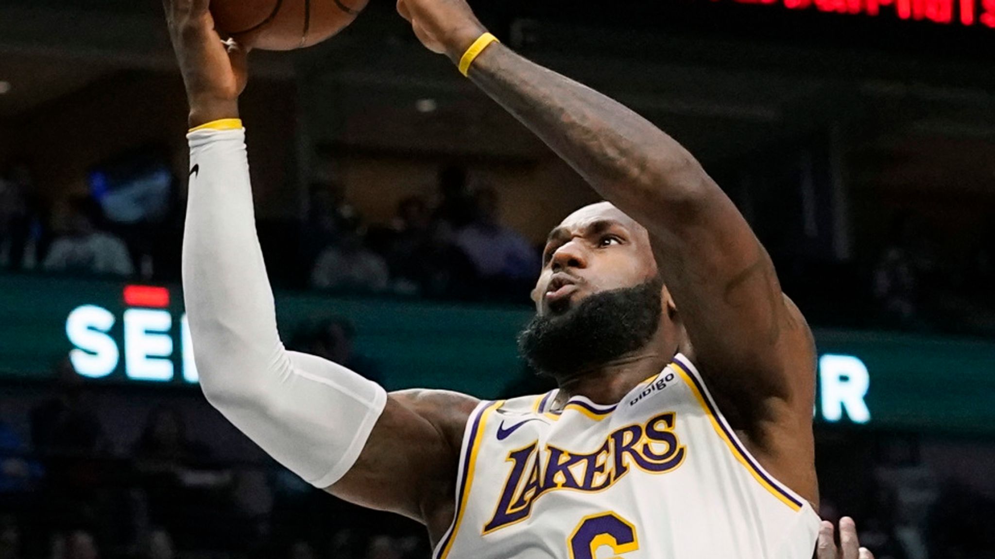 LeBron James Fears mount over foot injury after Lakers star hears pop in win over Mavs NBA News Sky Sports