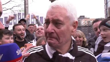 Emotional Newcastle fan in tears on Wembley Way hours before final!