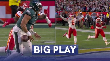 Nick Bolton video: Chiefs return Jalen Hurts fumble for TD