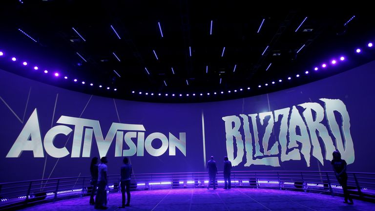 FILE - The Activision Blizzard Booth during the Electronic Entertainment Expo in Los Angeles, June 13, 2013. Microsoft is headed for a battle with the Federal Trade Commission, filing a formal challenge Thursday, Dec. 22, 2022, over whether the U.S. will block the tech giant's planned takeover of video game company Activision Blizzard. (AP Photo/Jae C. Hong, File)


