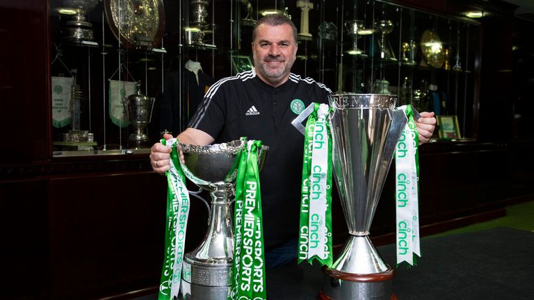 Ange Postecoglou won a domestic double in his first season at Celtic