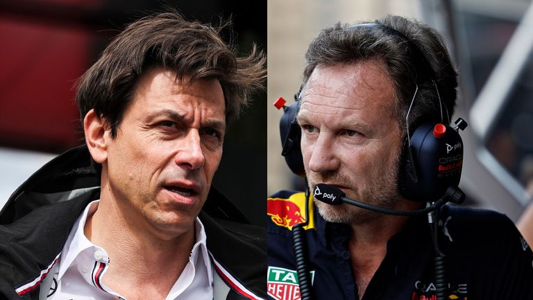 Toto Wolff (L) and Christian Horner (R)