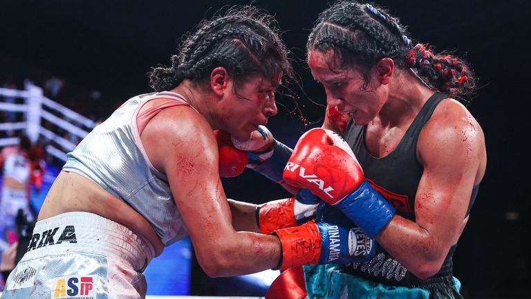 Amanda Serrano vs Erika Cruz (Pic credit - Ed Mulholland/Matchroom)