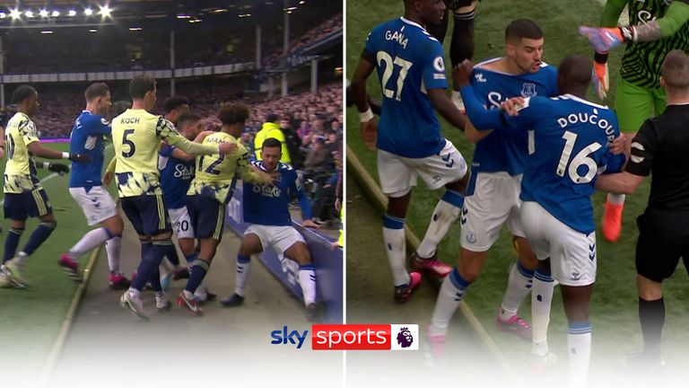 Everton v Leeds brawl