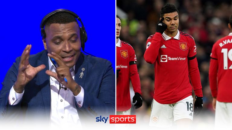 Clinton Morrison reacts to Casemiro's sending off as the Manchester United player gets aggressive with Crystal Palace's Will Hughes. 