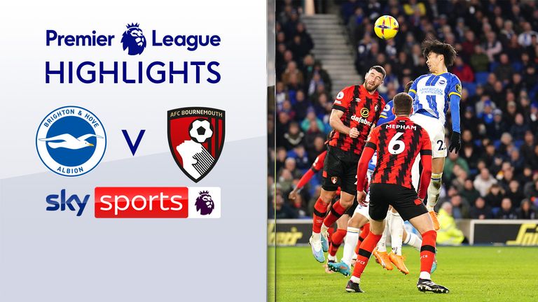Highlights of Brighton v Bournemouth in the Premier League.