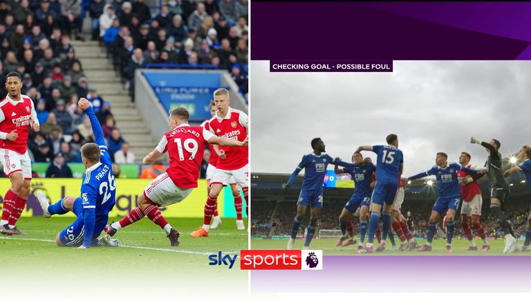 Ref watch thumb as Trossard goal was disallowed against Leicester due to White holding to Ward's arm