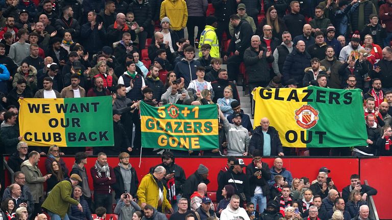 Man Utd fans protested against the Glazer family ownership of the club on Sunday