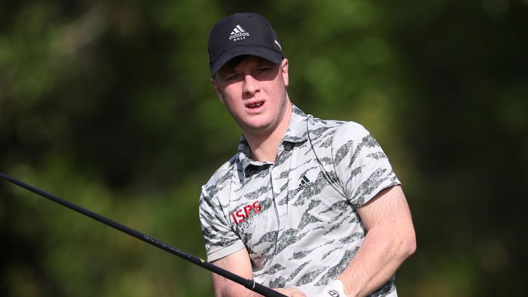 ABU DHABI, UNITED ARAB EMIRATES - JANUARY 14: Brendan Lawlor of Ireland on the second hole on Day Two of The G4D Event at Abu Dhabi Golf Club on January 14, 2023 in Abu Dhabi, United Arab Emirates. (Photo by Oisin Keniry/Getty Images)
